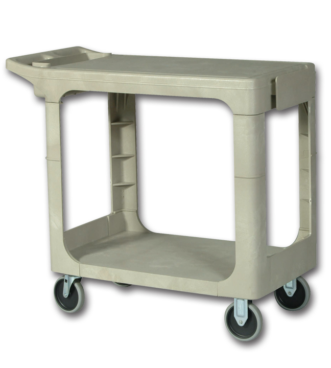 080897 Flat Shelf Service Utility Cart 38"L x 19"W x 33"H